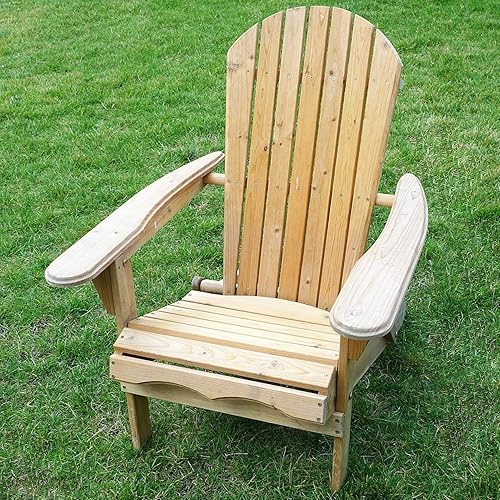 StarSun Depot Silla Adirondack plegable para patio jardín en acabado de madera natural