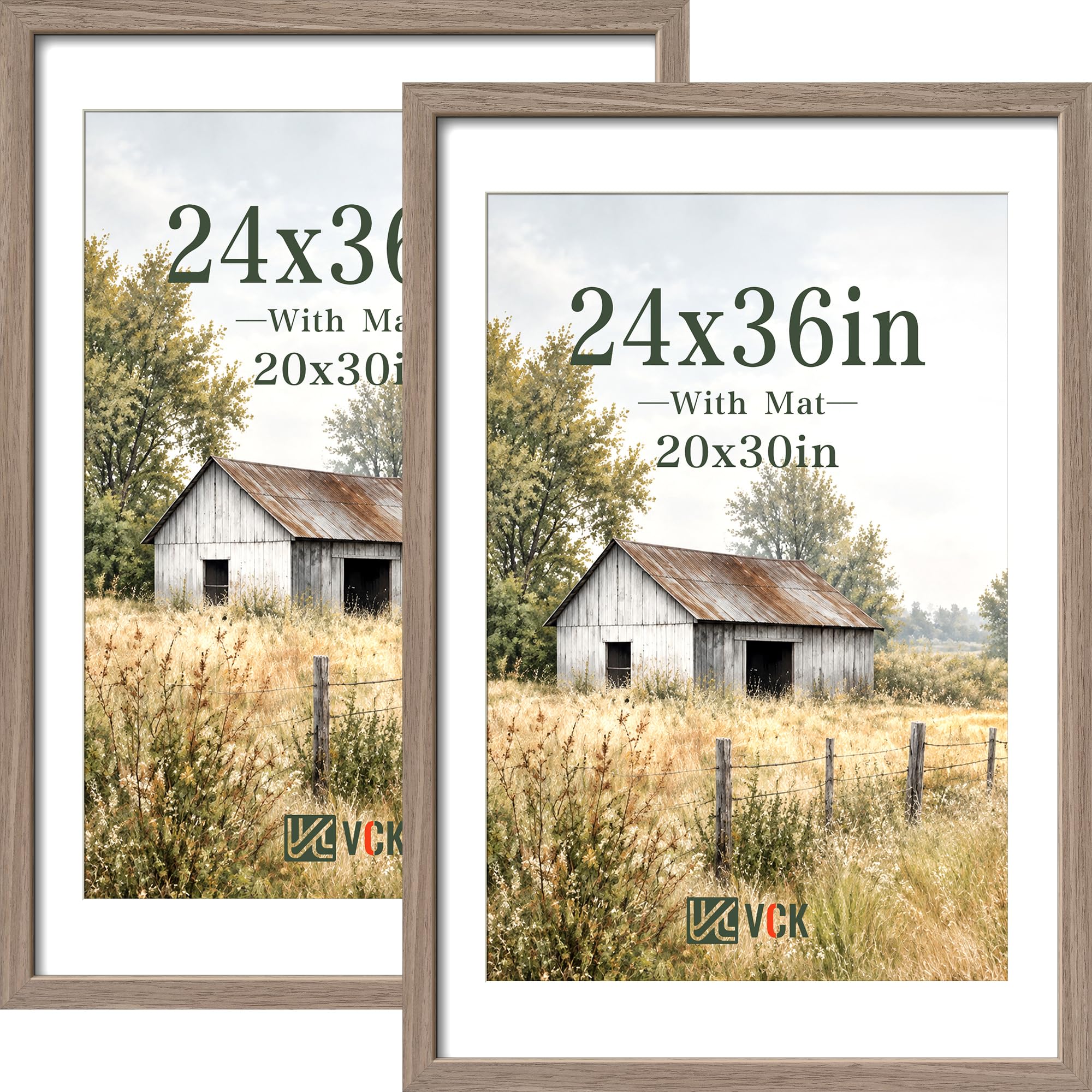 Amazon.com - VCK 24x36 Frame 2 Pack, High-End Walnut Wood, 20x30