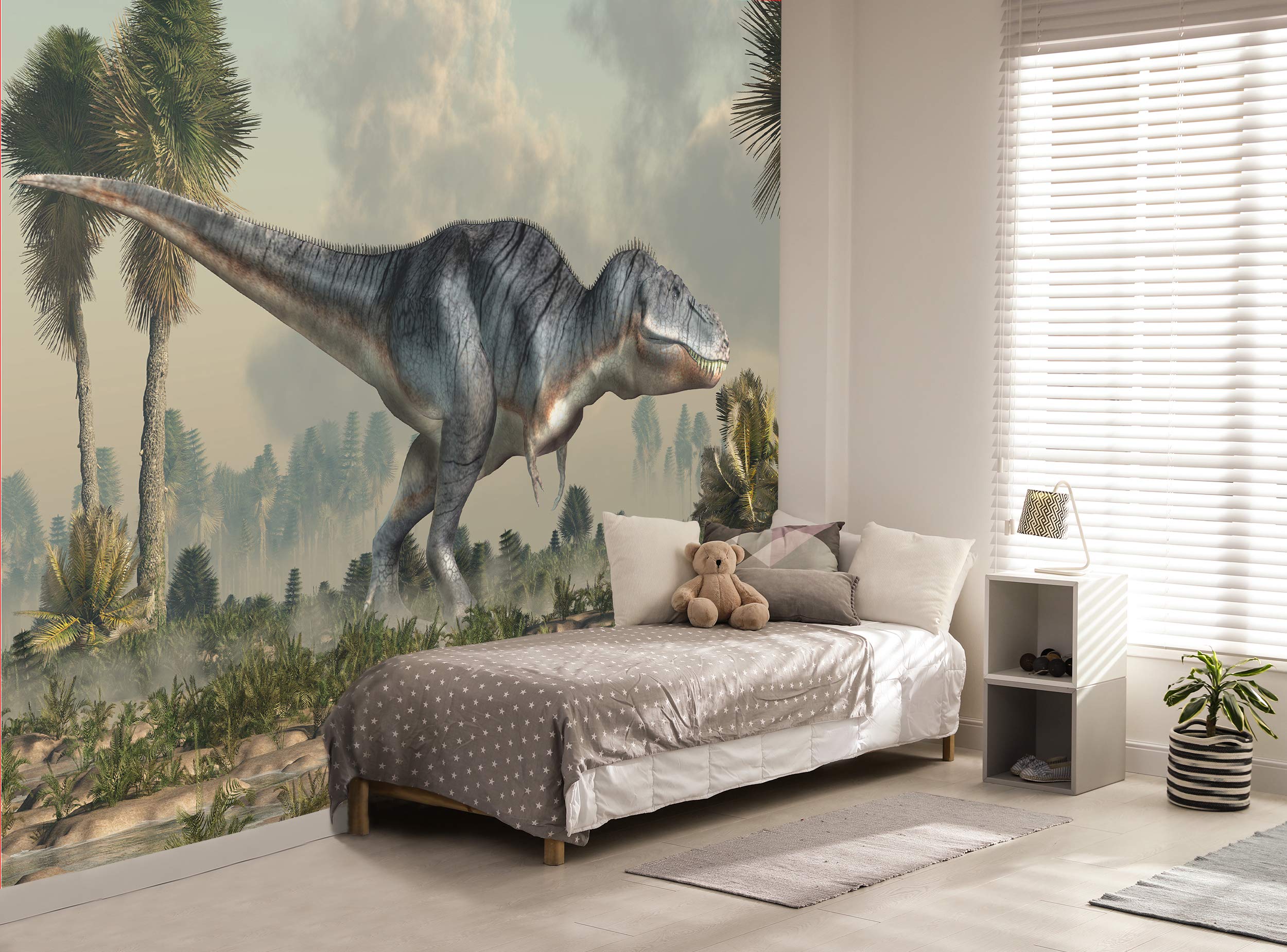 Papel pintado 3D Dinosaurio Tyrannosaurus Rex mural de pared para niños adolescentes dormitorio decoración de pared W 366 cm x H 254 cm papel pintado murales imagen gigante papel cartel