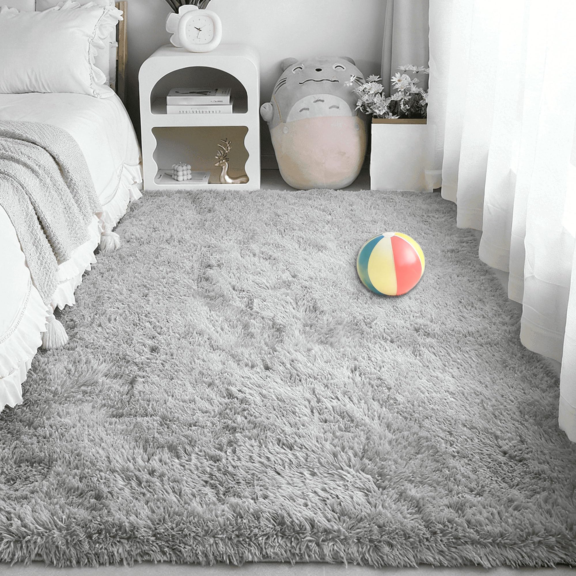 Tapis doux ne perd pas ses poils gris clair salon et chambre