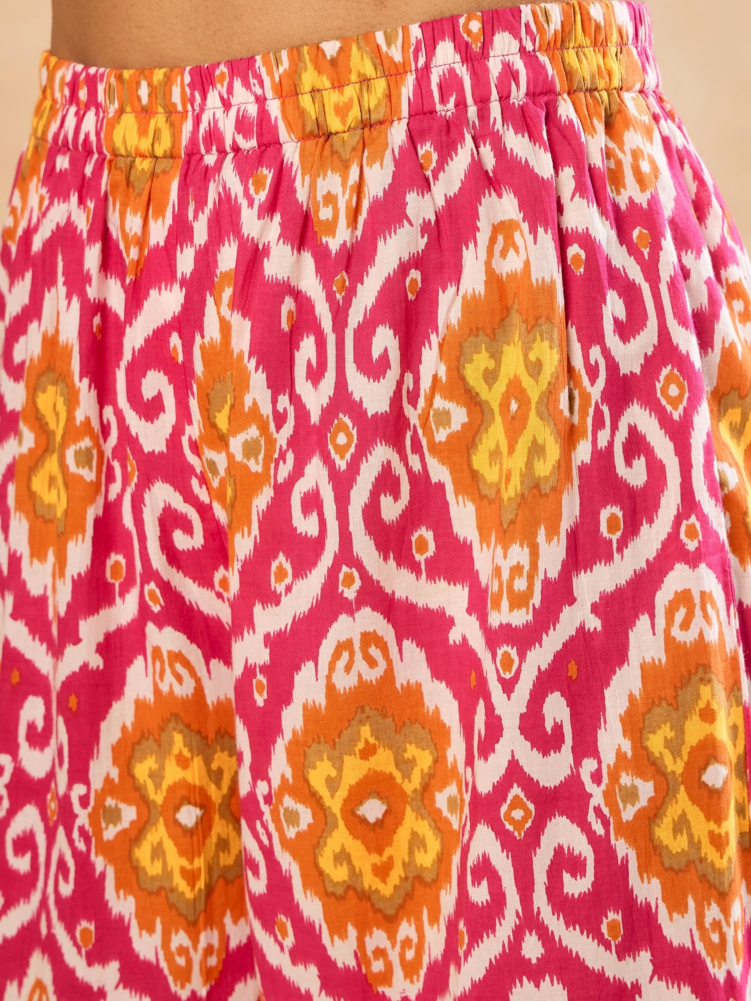 WineRed Women Pink Geometric Print Sleeveless Co-ord Set 4