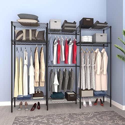 Miniatura 4 de Perchero portátil para armario, perchero de ropa independiente, estante de metal para ropa, estante de armario ajustable personalizado, 56.7
