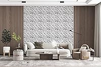 Vista 4 de Dundee Deco Paneles de pared 3D – Paneles de pared de PVC blanco pintables con diamantes geométricos para decoración de pared interior, 19.7 x 19.7