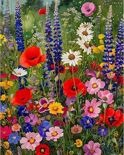 Ycydilirab Pintura de puntada por números para adultos, niños y principiantes, paquete de 4 pinturas por números para regalo, decoración de pared