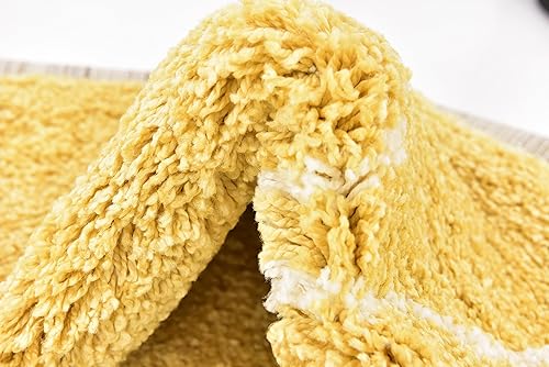 Miniatura 18 de Unique Loom Rabat Shag Collection - Alfombra moderna tribal de inspiración marroquí de felpa y diseño geométrico suave (8 pies x 8 pies, cuadrada,