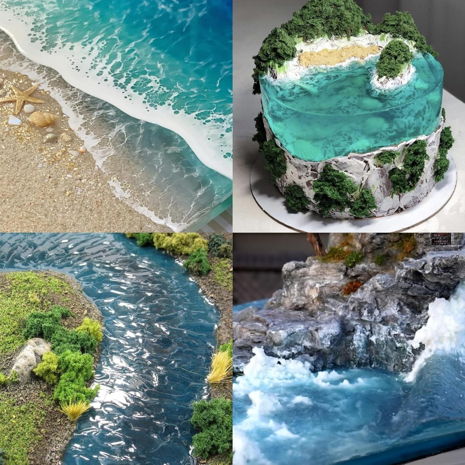 3 Colors Water Scenery Paste, Paint Mediums & Additives, Water Effect Paste, Suitable for Rivers, Oceans, Lakes, Static Scenes -Scenics Water, Water Waves, Aquariums
