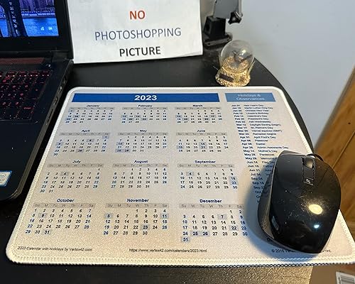 Miniatura 4 de Alfombrilla de mouse con calendario 2023 con impresión HD de vacaciones de 12 x 10 pulgadas, alfombrilla de mouse de goma antideslizante
