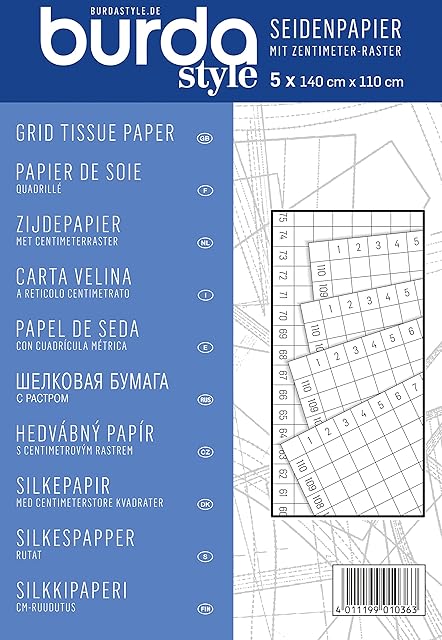 Burda Burdastyle Tissue Paper with Centimetre Grid, Blue, One Size