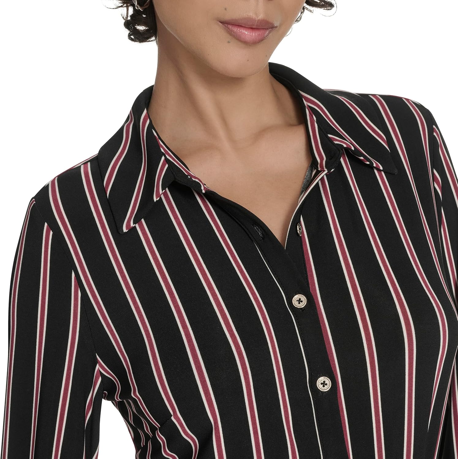 Tommy Hilfiger Womens Long Sleeve Collared Tie Waist Midi Shirt Dress - Image 5