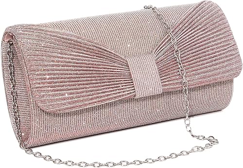 Miniatura 9 de Naimo - Deslumbrante bolsa pequeña de solapa con cadena desmontable para eventos nocturnos Plateado, Piel de serpiente beige, Negro, negro (Black