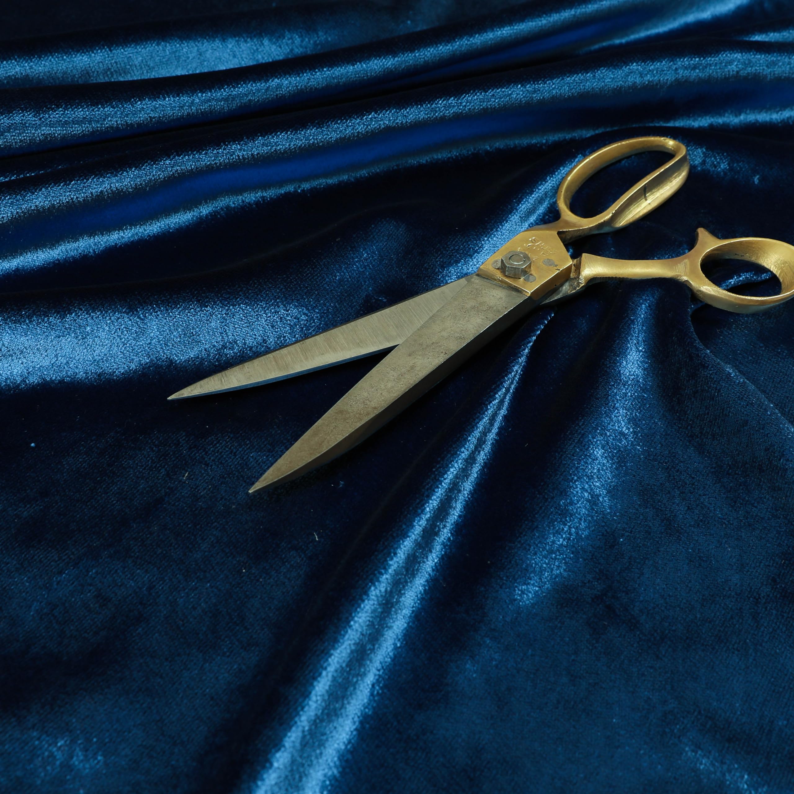Redbrick Mill Fabrics Flame Retardant Luxury Shine Quality Plain Velvet Upholstery Curtain Fabrics in Navy Blue Colour (Per Metre) โ image 1
