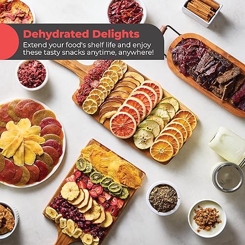 Miniatura 5 de Magic Mill Máquina deshidratadora de alimentos | 5 bandejas apilables de acero inoxidable, temporizador ajustable digital de 48 horas y control de