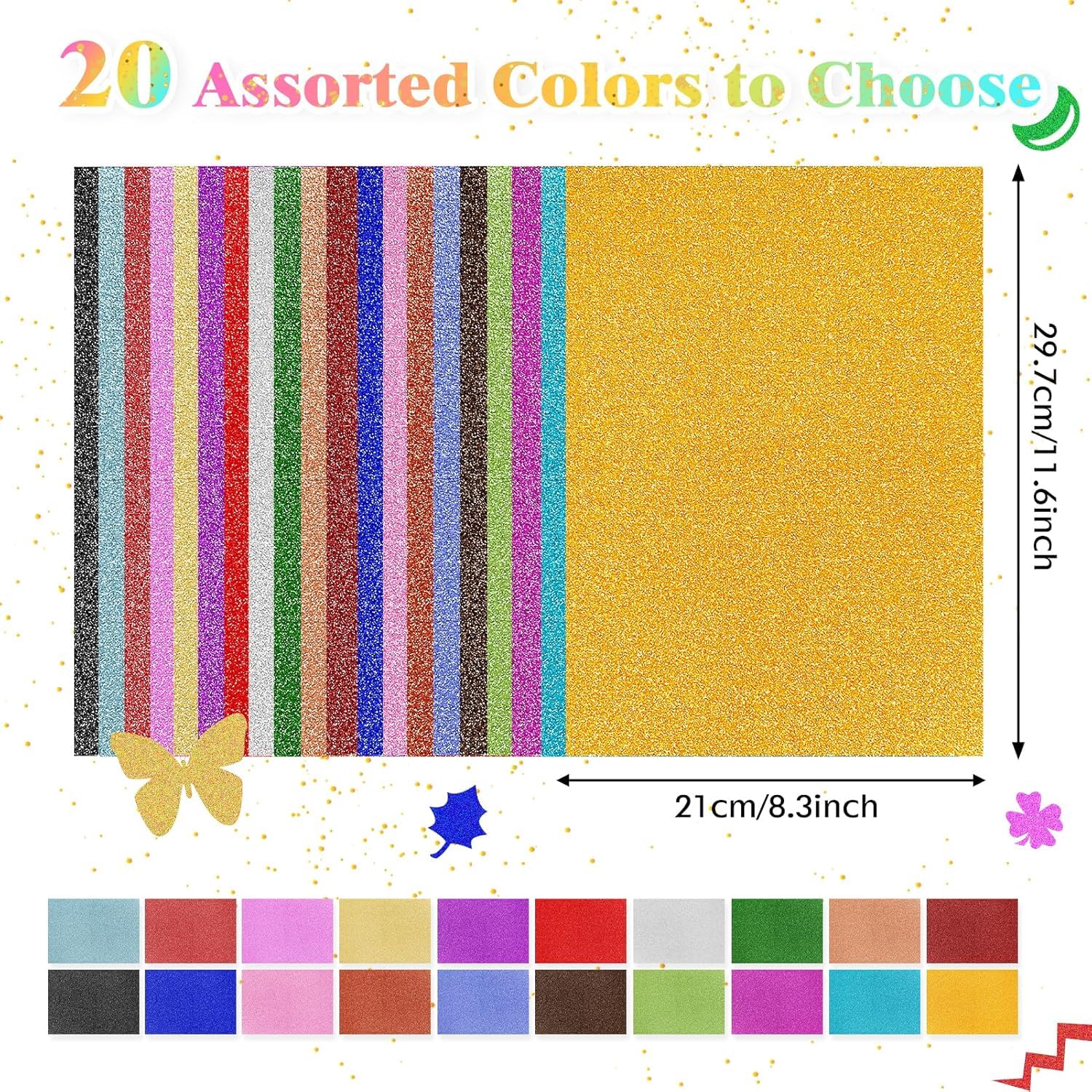PATIKIL 40 Fogli Di Cartoncino Glitter Rosa Caldo, 12x12 Pollici Carta