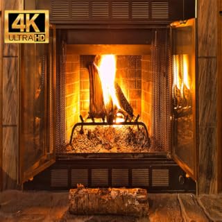 Christmas Fireplace Ambience. Fireplace with Crackling Fire Sound NO ADS