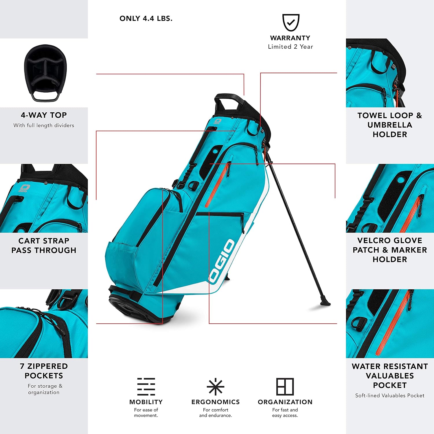 OGIO 2020 Fuse 4 Stand Bag (Double Strap)