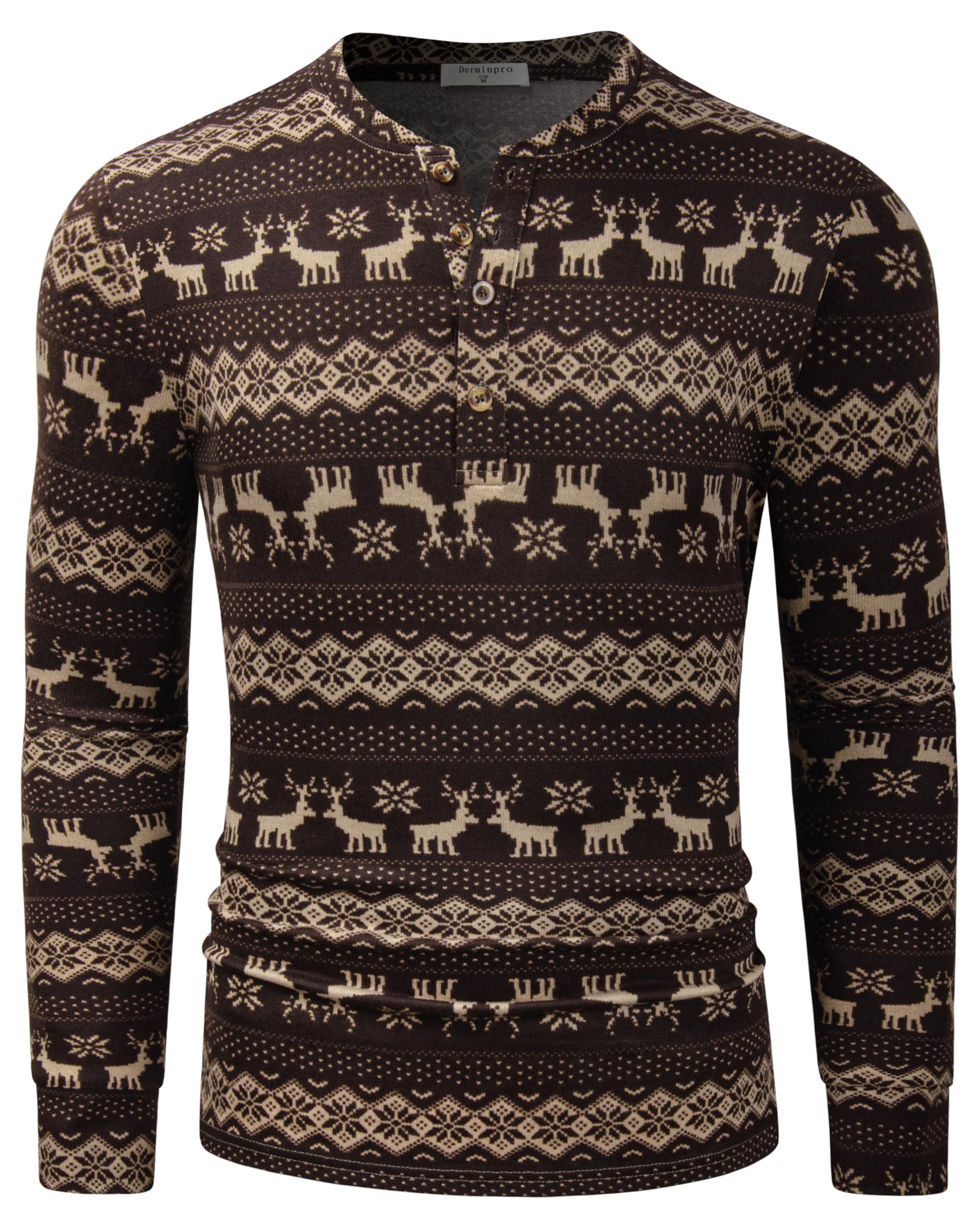 DerminproMen's Henley Cotton Casual Short/Long Sleeve Lightweight Button T-Shirts