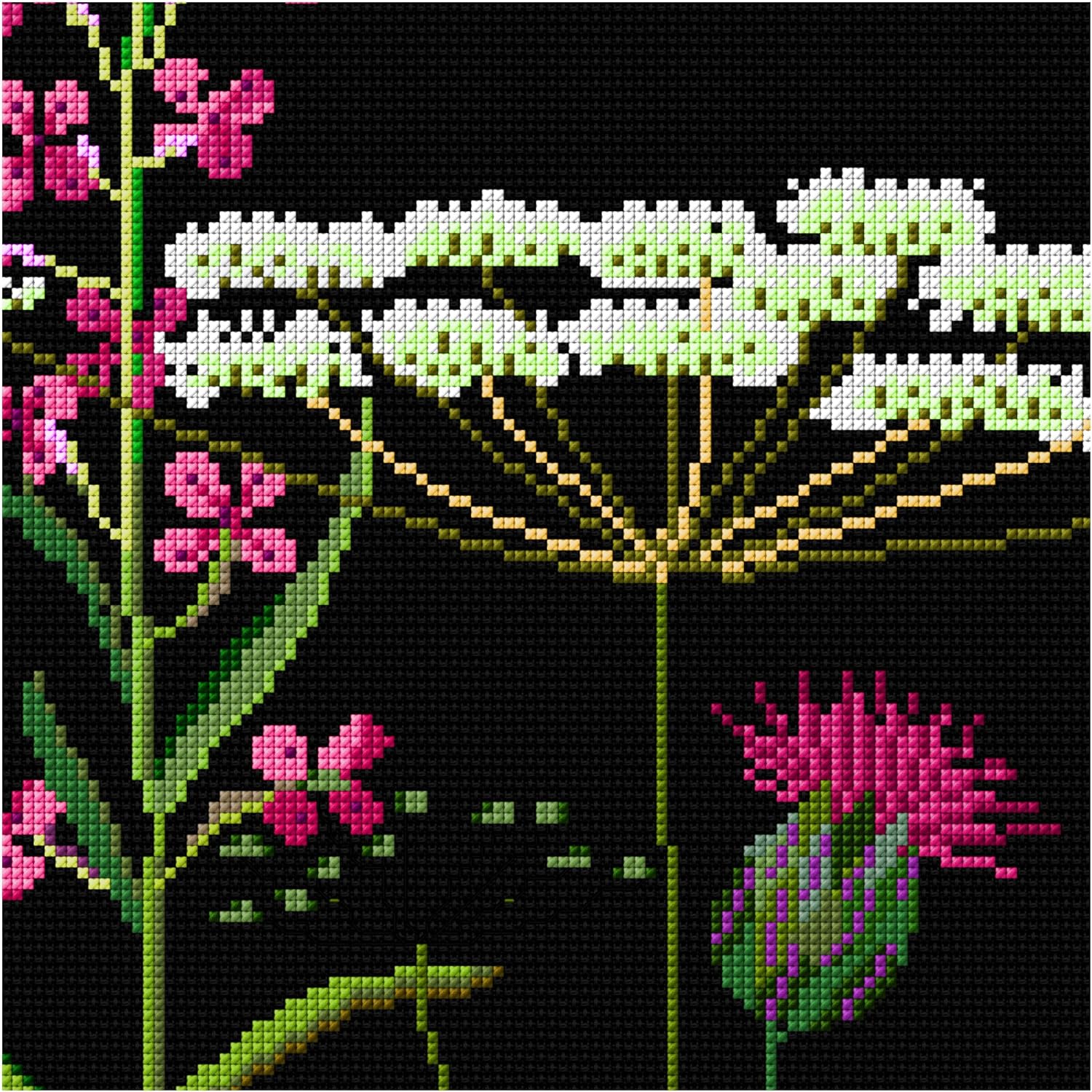 Thea Gouverneur Cross Stitch Kit 15"X36"-Wild Flowers On Aida (18 Count)