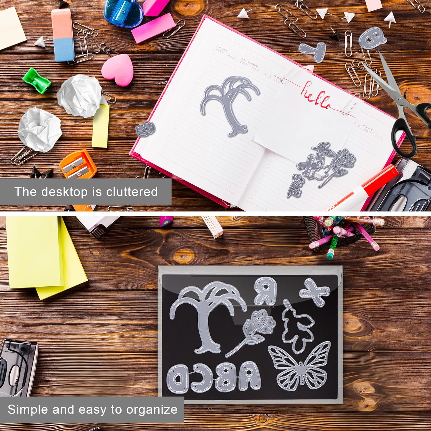 UNIMEIX 48 Pcs Magnetic Sheets for Die Storage Stamp and Die Storage Pockets Die Cut Storage for Card Making (24 Pcs Sheets+ 24 Pcs Bags, 0.8 mm Thickness