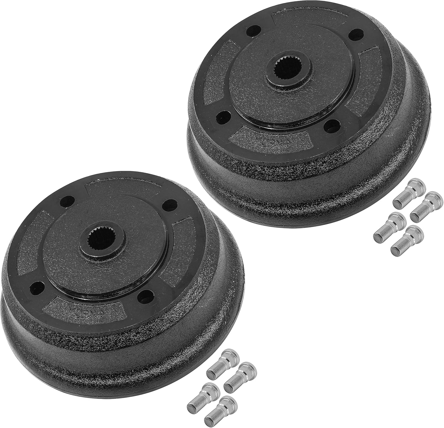 Caltric 2 Front Brake Drum Wheel Hub with Bolts Compatible with Kawasaki 41038-7501 41038-0034 41038-1345
