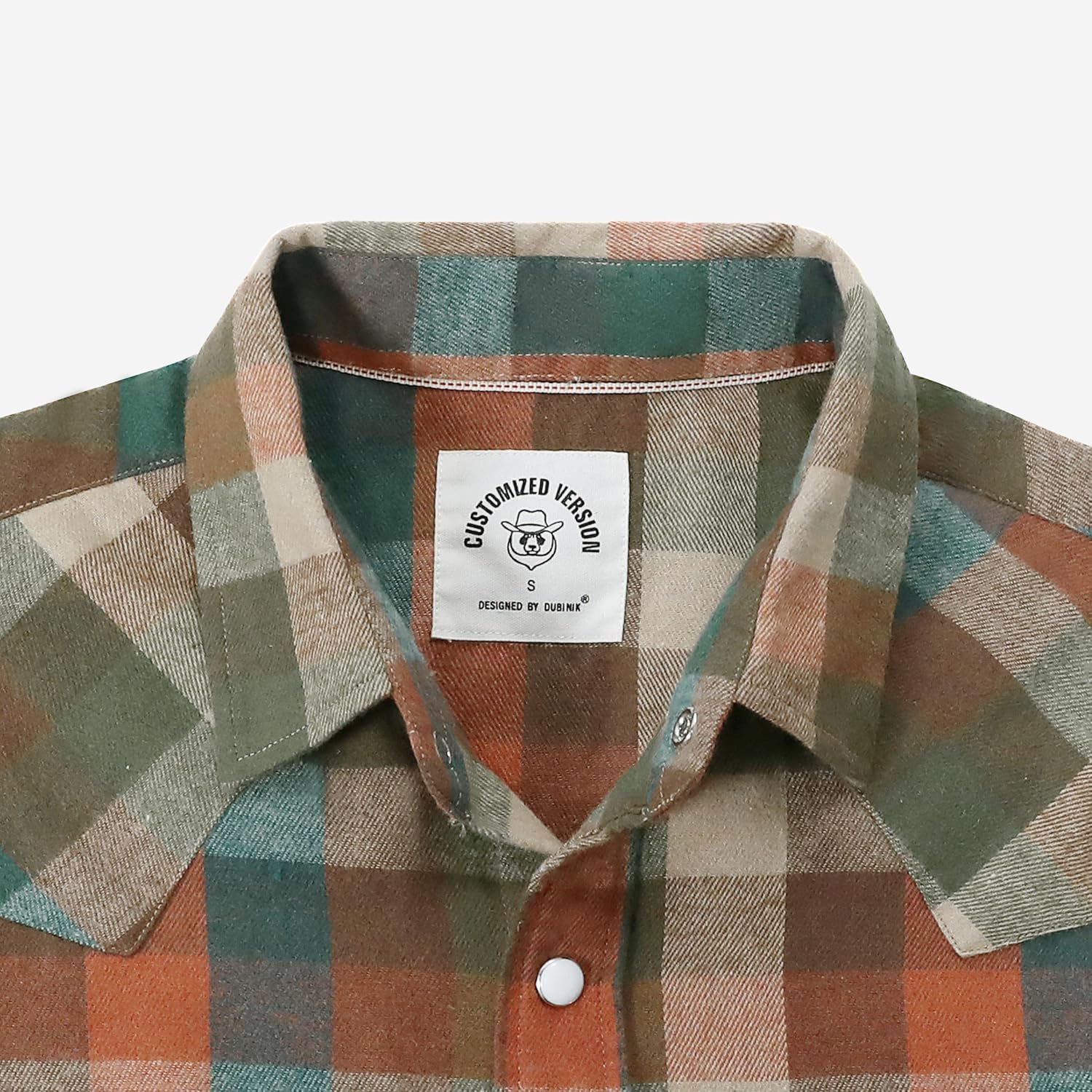 Dubinik® 6 oz Flannel Shirt for Men Western Cowboy Pearl Snap Long Sleeve Work Casual Buttons Vintage Plaid Shirts - Image 3