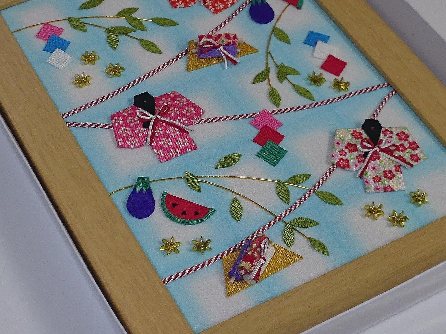 縮緬七夕押し絵額縁