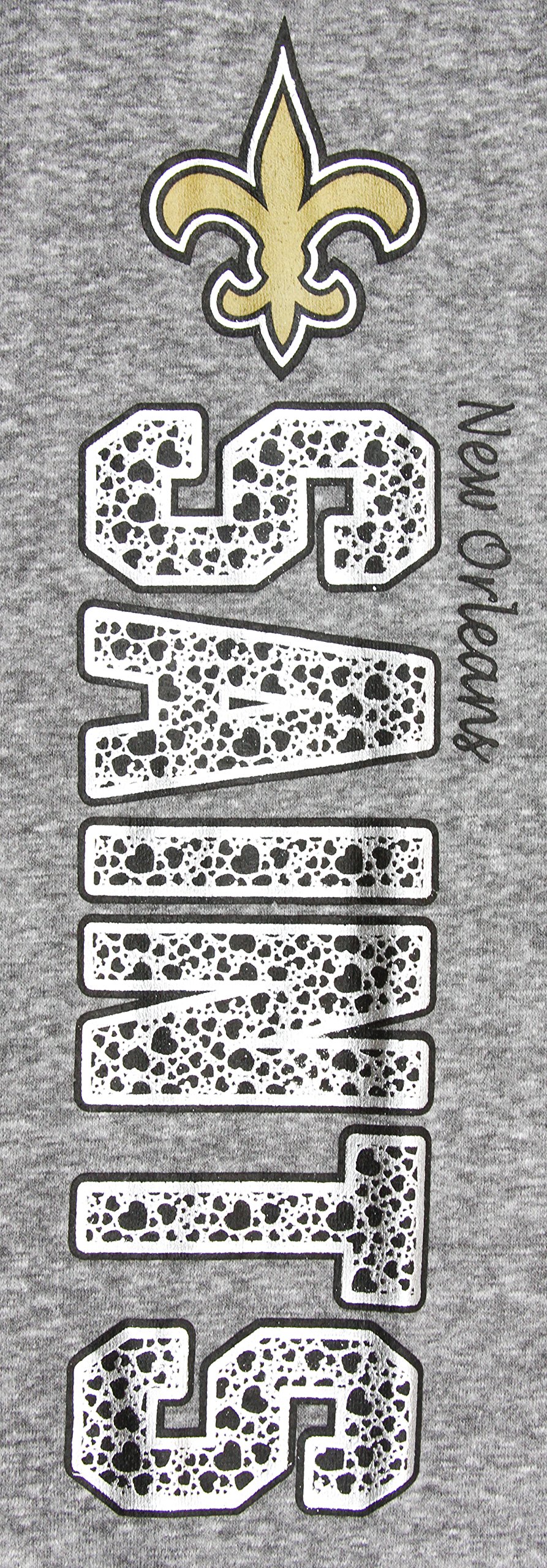 Outerstuff NFL Big Girls Youth Heathered Grey Fashion Lounge Pants, New Orleans Saints, Medium 7-8