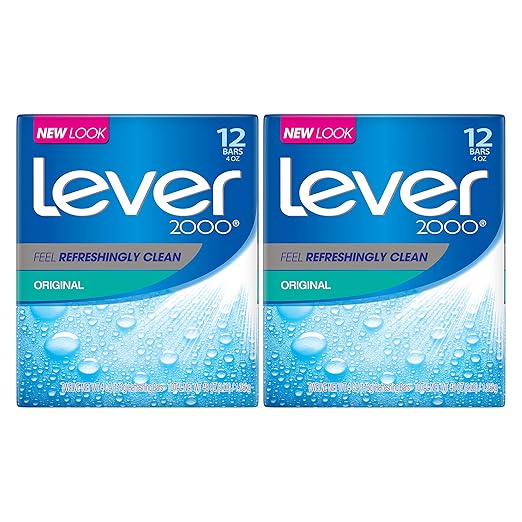 Lever 2000 Bar Soap, Original 4 Ounce 2Packs of 12 Bars Bath Soaps Beauty