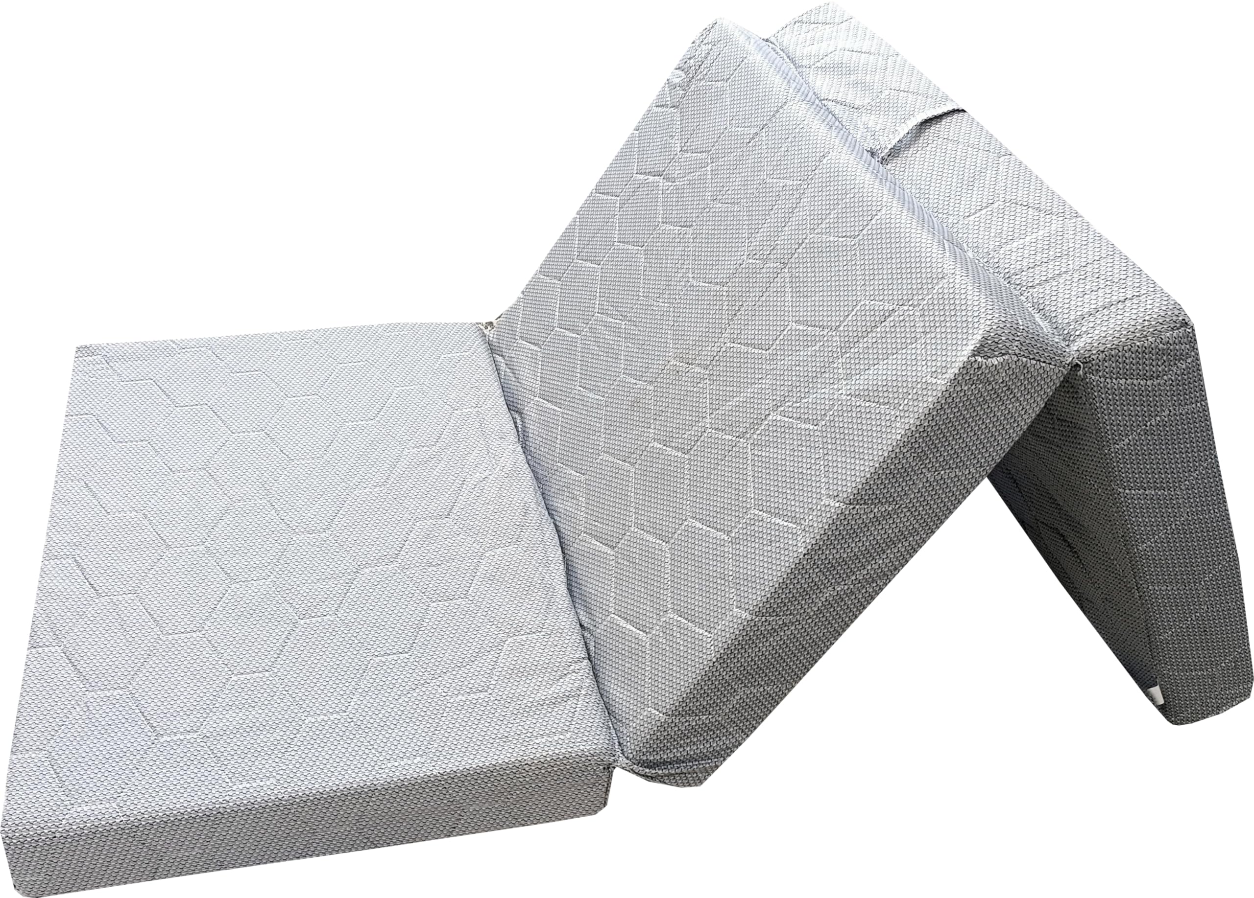 TrI-fold Foam Mattress,Foldable Bed Mattress with Washable Cover,Non-Slip Bottom Camping Floor Mattress Guest Bed for Camping, Gray(180x90x10cm)