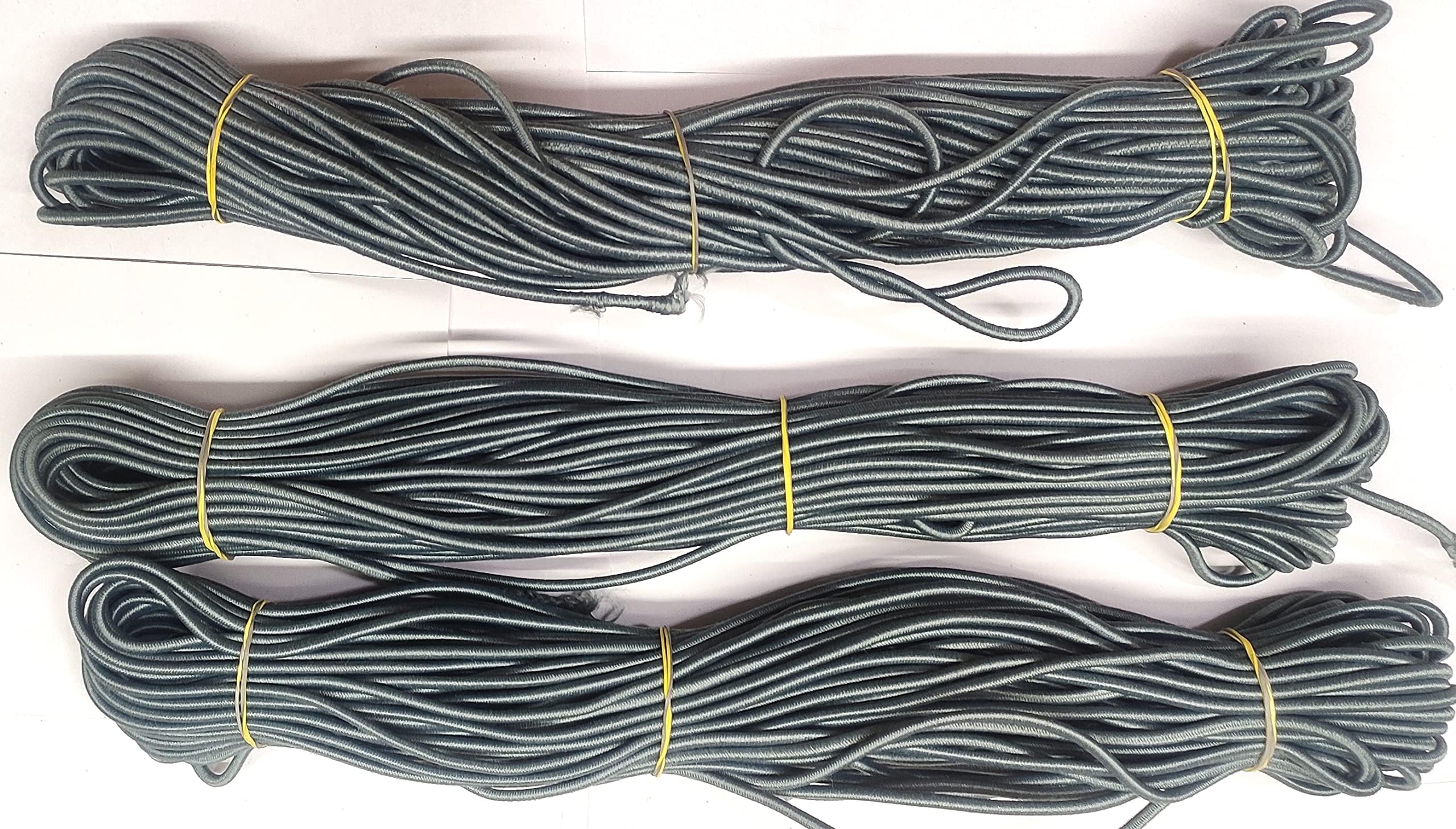 OMX Round Elastic Cord Strap 2 mm Thick, Round Stretchy Ear Loop Strap for Comfortable Ear Tie, Elastic Rope for Crafts DIY Sewing Mask Making (Total 17 Mtr, 1 Roll, Grey)