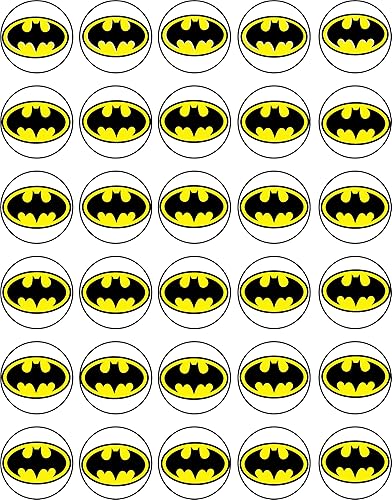 30 adornos comestibles para cupcakes Colección temática de Batman de decoraciones comestibles para tartas