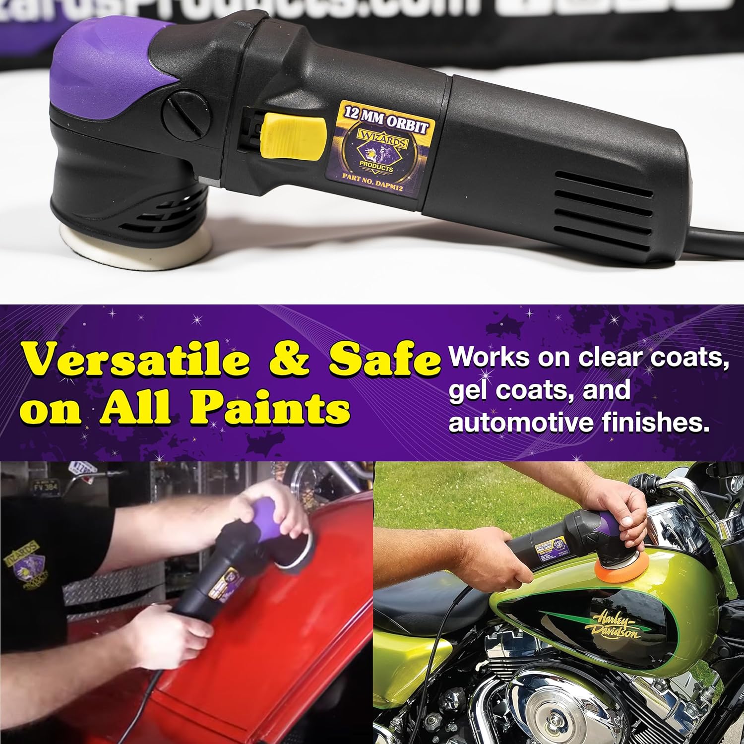 Wizards Mini Buffing System - Cuts, Polishes, Applies Wax and Removes Swirls - for All Paints and Hard Surfaces - Comes with 1/4 Shank Drill Adaptor - Auto Detailing Supplies for Beginners