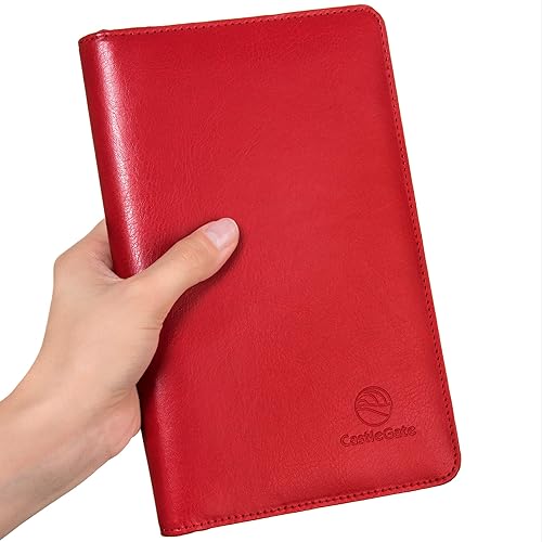 Miniatura 5 de Organizador de joyas de viaje compacto con cremallera completa para collares pulseras y anillos rojo