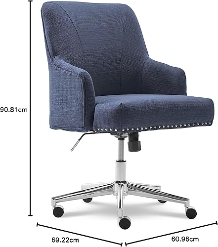 Miniatura 24 de Serta Style Leighton Silla de oficina en casa, tela de sarga rosa fiesta, 27.25 pulgadas de profundidad x 24 pulgadas de ancho x 38.75 pulgadas de