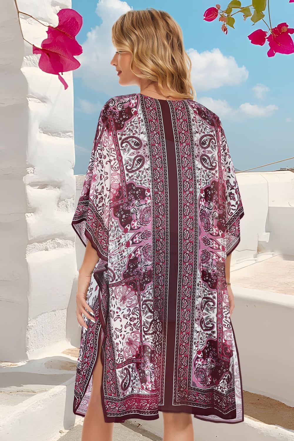 Women's Kimono Beach Cover up for Summer Bathing Suits Cardigans Casual Loose Swimwear - Image 7