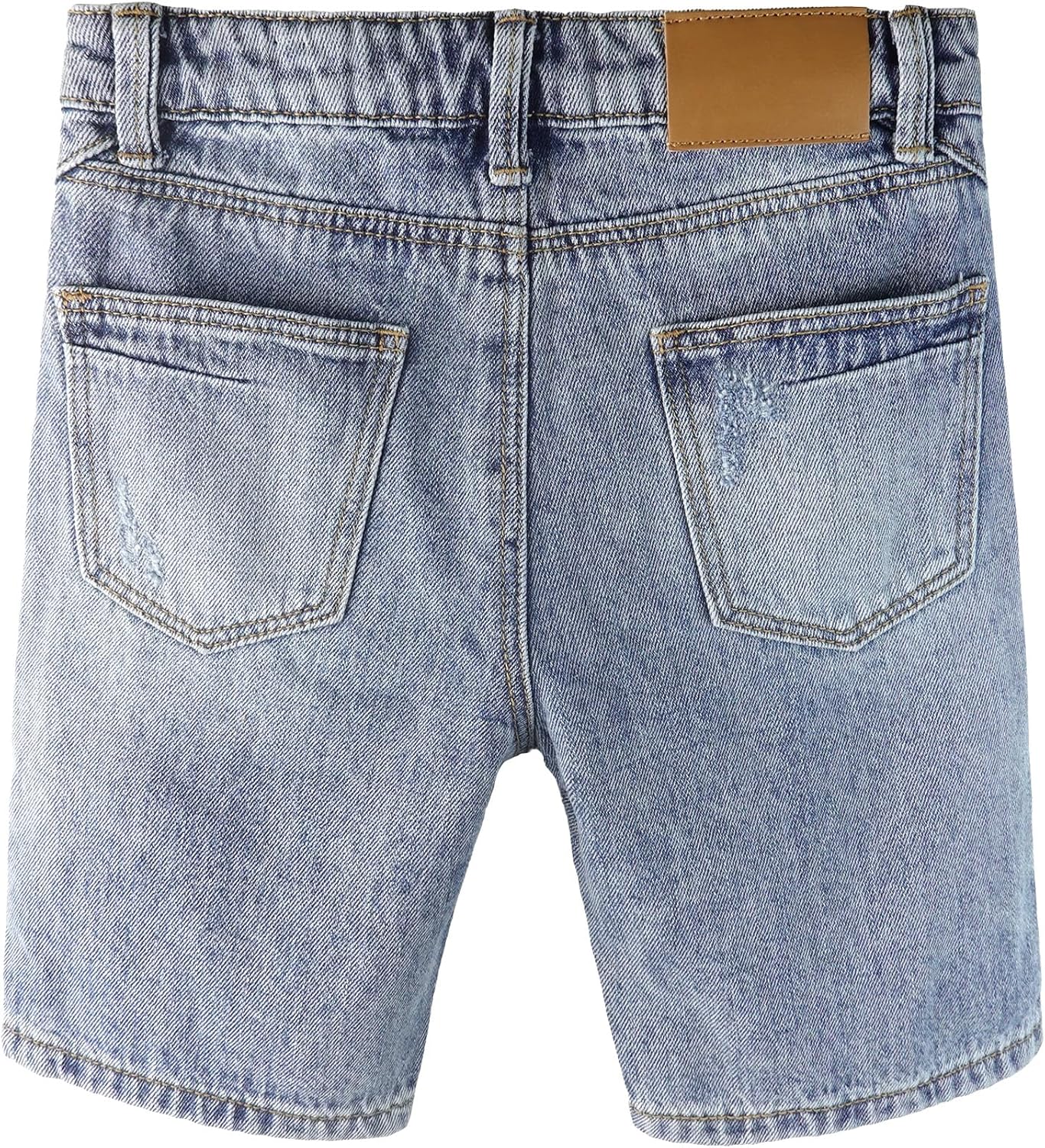 KIDSCOOL SPACE Baby Little Big Boys Denim Shorts,Elastic Waistband Inside Ripped Holes Jeans Summer Wear - Image 3