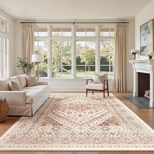zesthome 6x9 Area Rug, Super Soft Washable Rugs for Living Room, Non-Slip Stain Resistant Vintage Rugs, Ultra-Thin Large Area Rugs