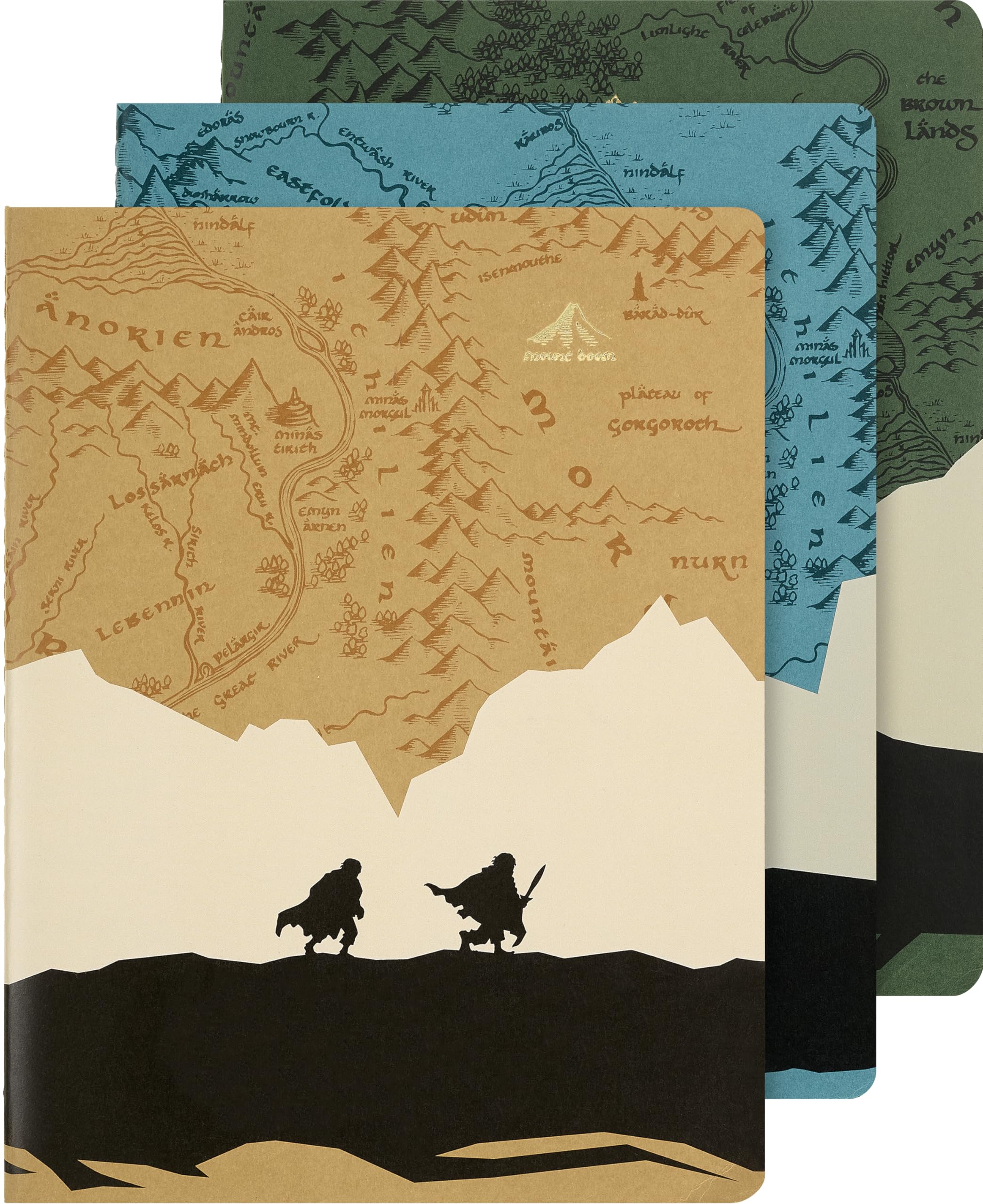Moleskine The Lord of the Rings Cahier Journal, Set of 3 Notebooks with Lined Pages, Soft Cardboard Cover and Singer Stitching, with 16 Tear-out Sheets, XL Size 19 x 25 cm