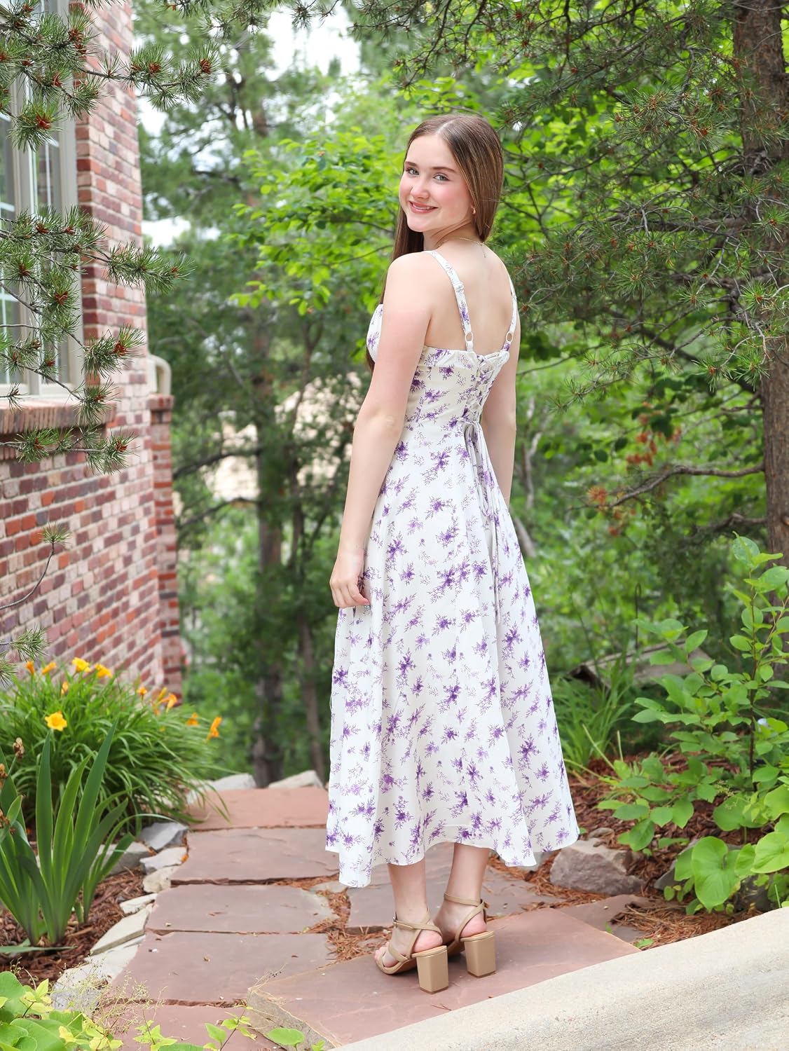 Women's Floral Corset Dress Formal Cocktail Dresses Going Out Casual Sundress Split Thigh Spaghetti Strap Vintage Dress thumbnail