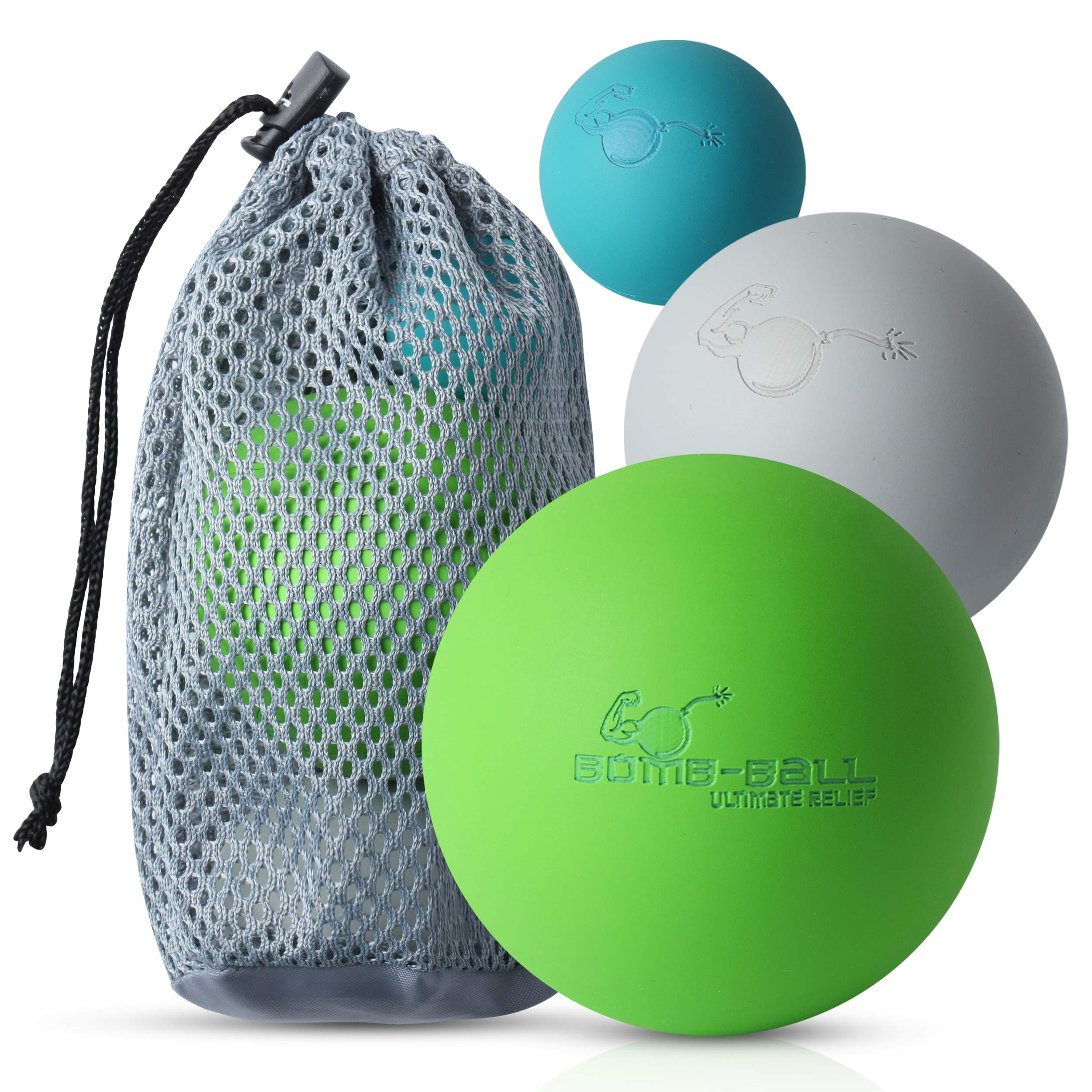 Bomb-Ball Original Massage Ball Set - Faszien + Lacrosse Bälle für ultimative Muskelentspannung, Selbstmassage, Faszientraining + Triggerpunkt Therapie…