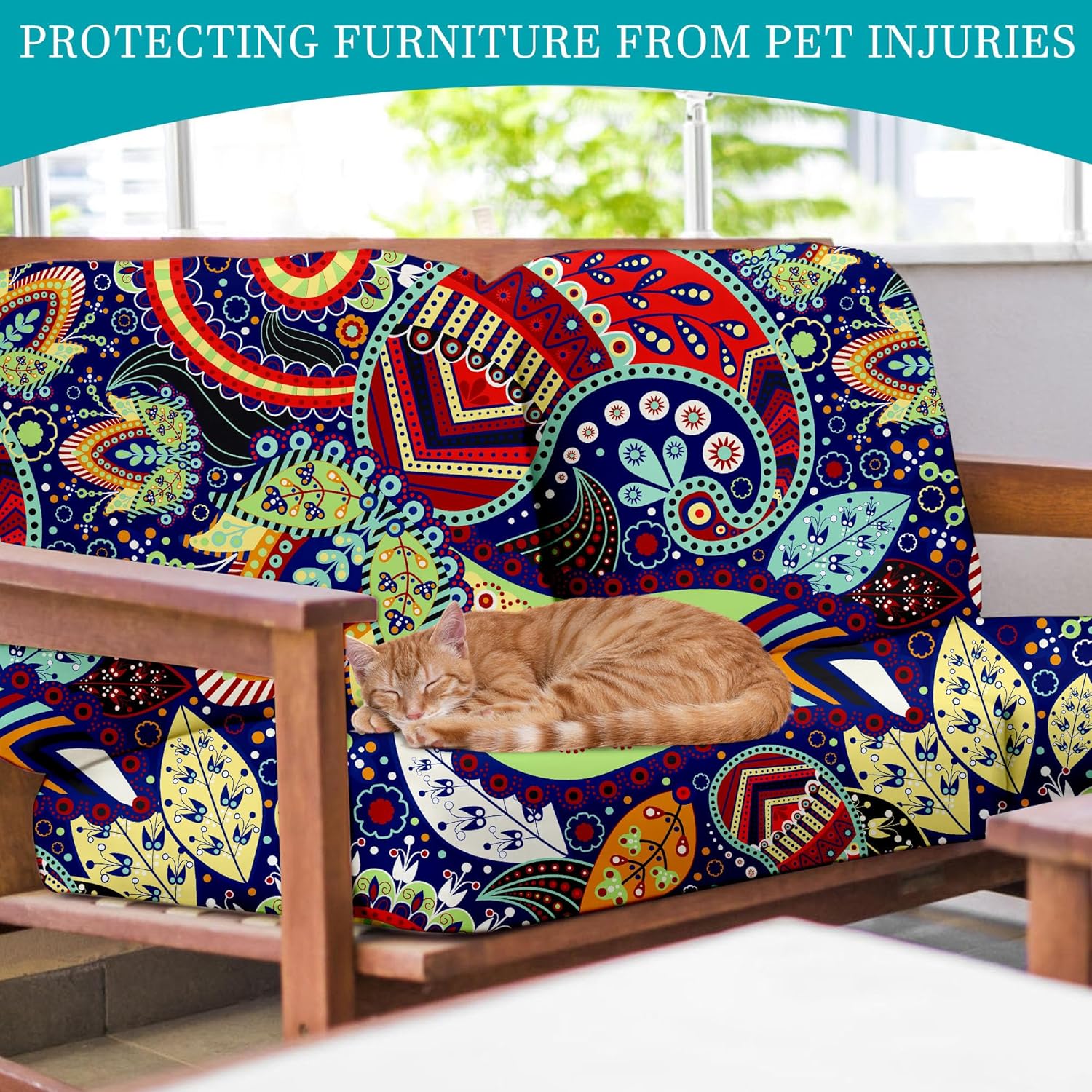 12 Pcs Stretch Patio Cushion Covers,Outdoor Couch Covers Replacement,Outdoor Couch & Sofa Slipcovers,for Patio Furniture Cushion Covers,Washable Reusable Furniture Protector (Rococo ,Cover Only)