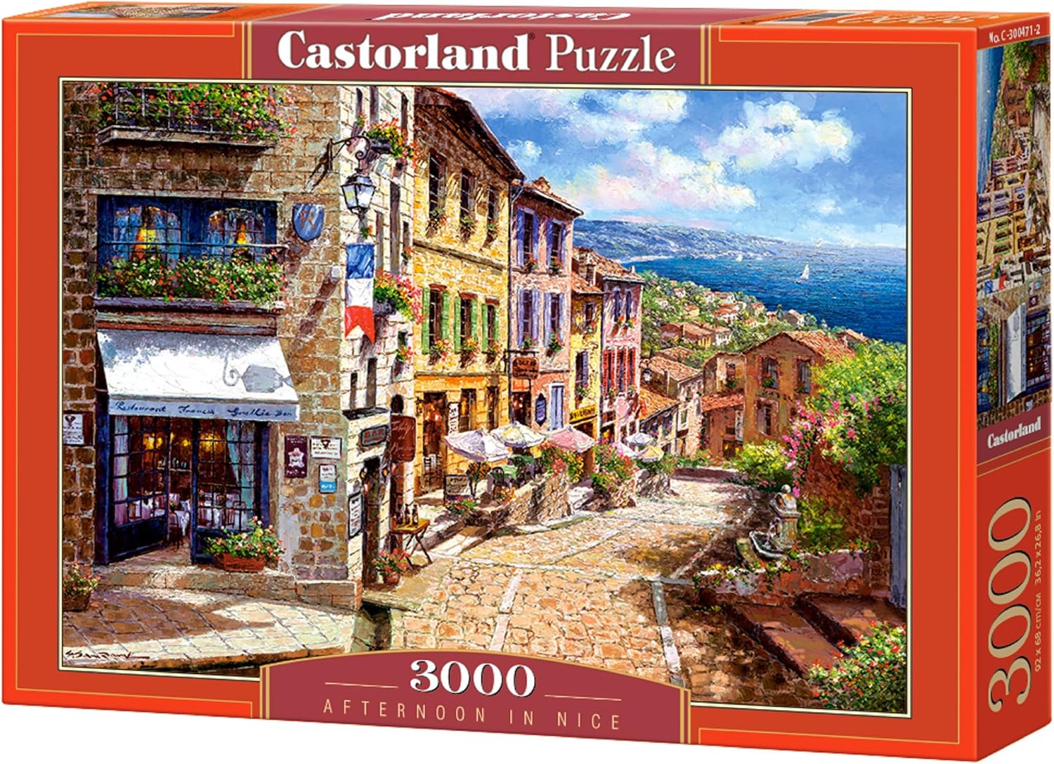 CASTORLAND 3000 Piece Jigsaw Puzzles, Afternoon in Nice, Puzzle of France, Mediterranean View, Adult Puzzles, Castorland C-300471-2