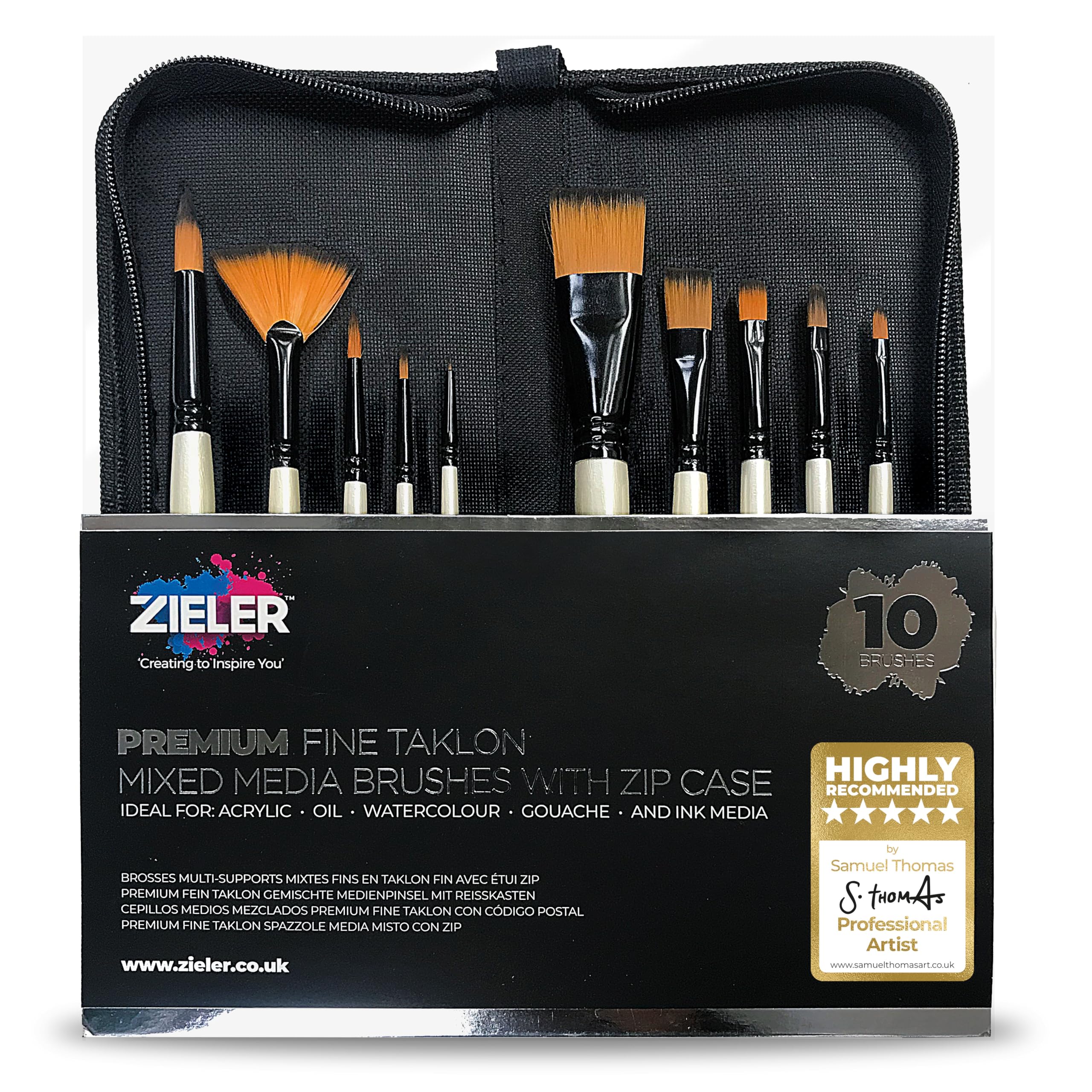 Pinceaux de qualité supérieure Zieler évitant la perte de poils pour peinture à l'huile