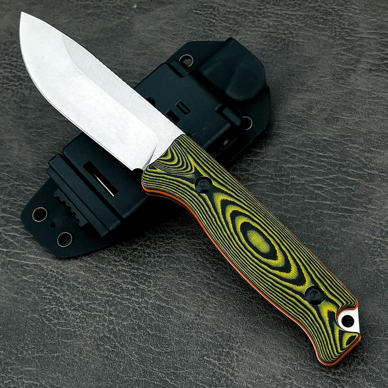 8.66 Inch Full Tang Knife, Fixed Blade Knife with Kydex Sheath, 8Cr13Mov Blade, Ergonomic G10 Handle, EDC Tool for Camping Survival Tactical Hiking