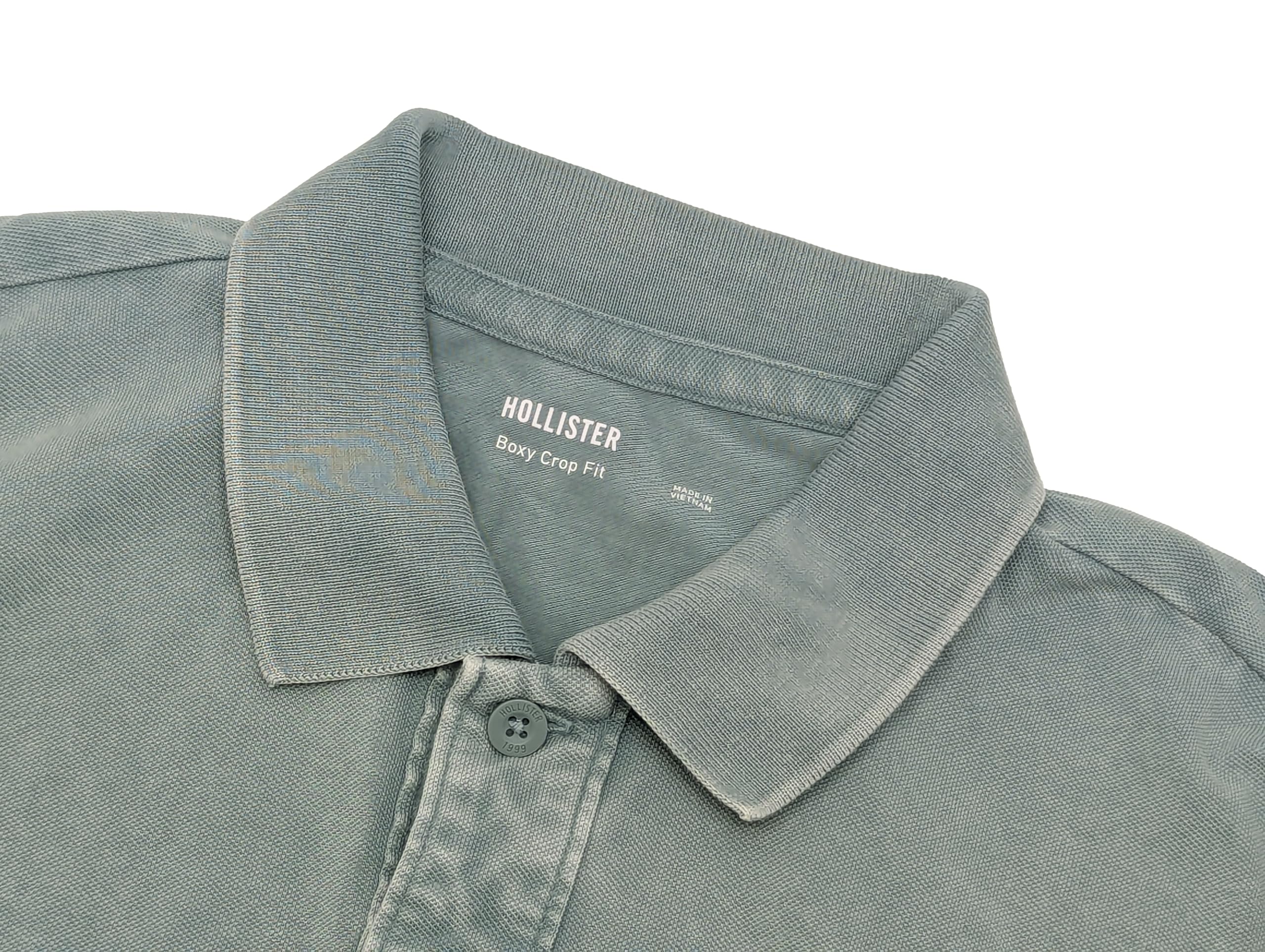 Camisa polo corta Hollister California para hombre de tela de piqué calce cuadrado HOM-1 - Imagen 12 de 34