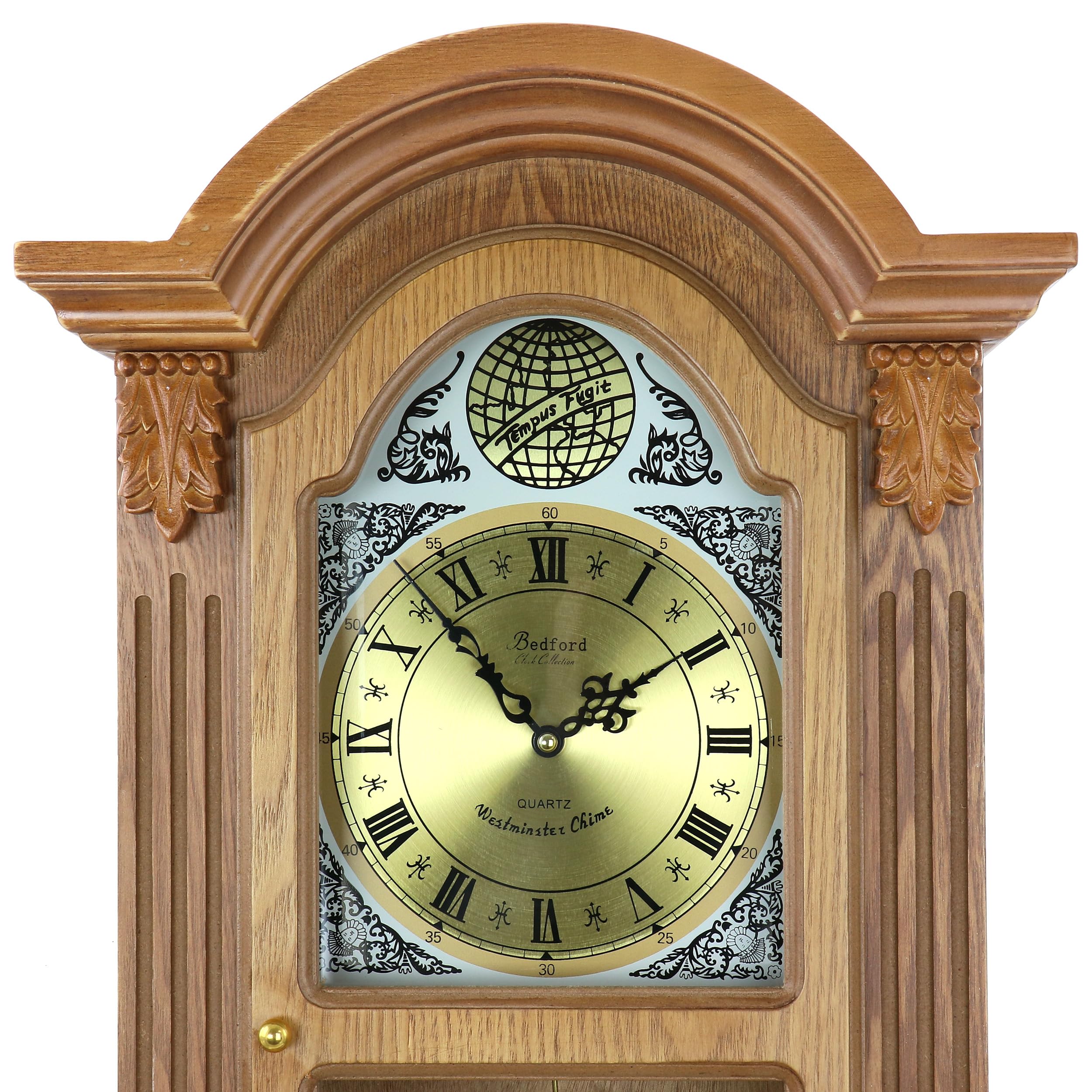 Amazon.com: Bedford Clock Collection Honey Oak Chiming Pendulum