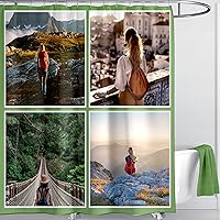 Vista 32 de LIVETTY Cortina de ducha personalizada, cortinas de ducha con foto personalizada, cortina de ducha personalizada de 72 x 72 pulgadas, añade tu Imagen