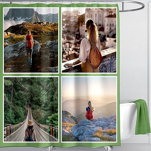 Miniatura 32 de LIVETTY Cortina de ducha personalizada, cortinas de ducha con foto personalizada, cortina de ducha personalizada de 72 x 72 pulgadas, añade tu Imagen