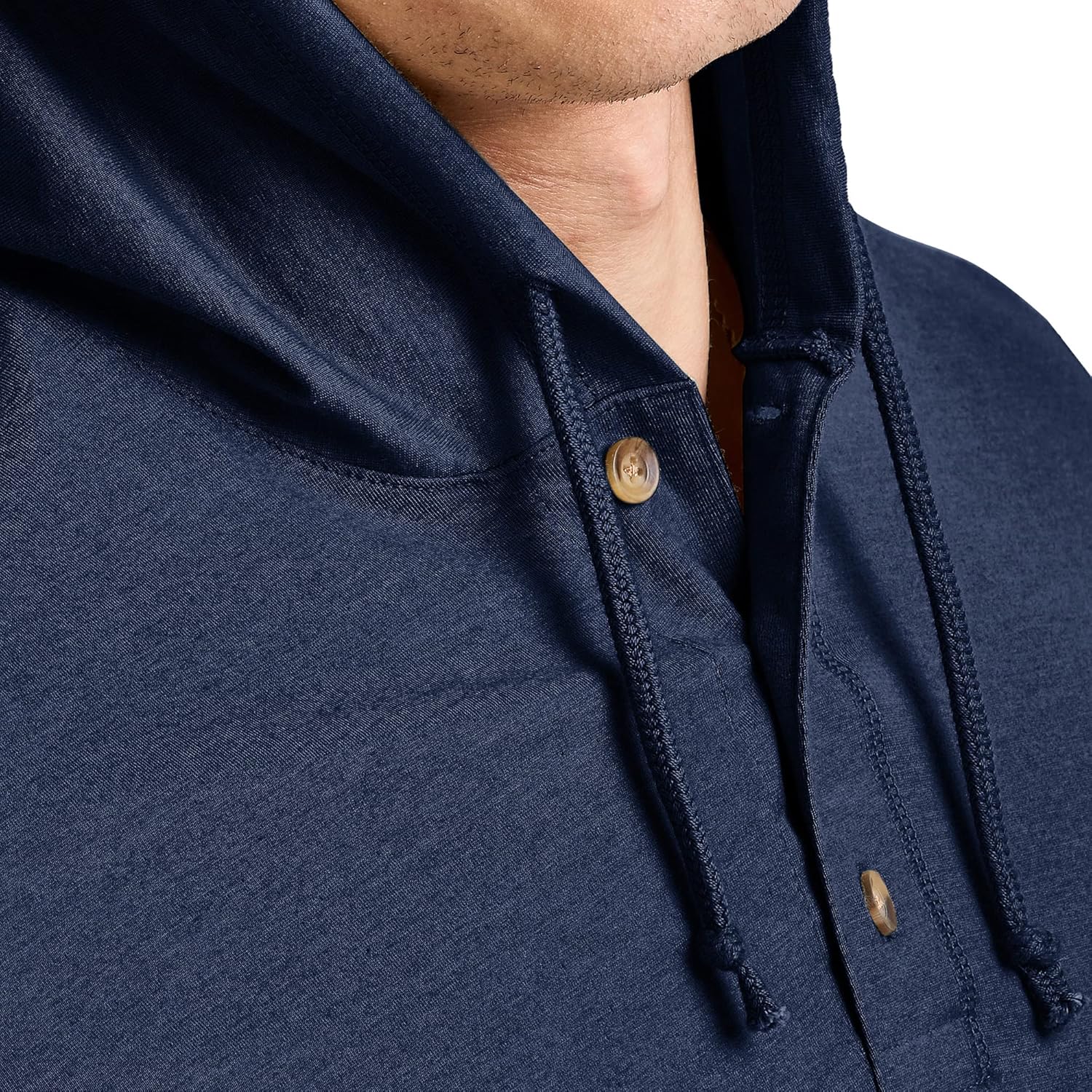 Hanes Men's Originals Tri-blend Jersey Hoodie, T-Shirt Hoodie with Henley Collar - Image 6