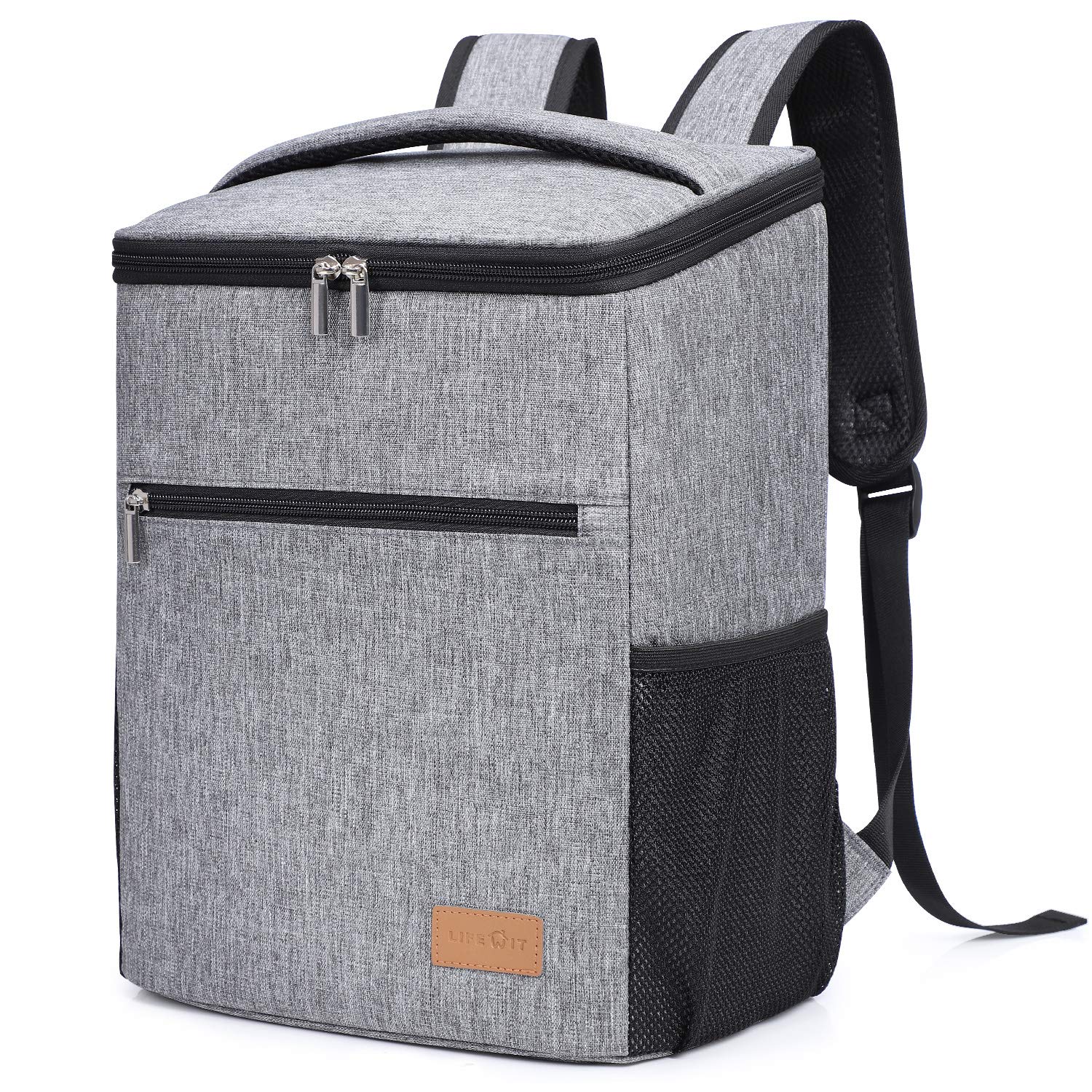 Lifewit Cooler Backpack Insulated Cool Bag Large Capacity Lunch Bag, Soft Cooler Lunch Box Soft-Sided Cooling Bag Backpack for Beach/Picnic/Camping/BBQ, Grey