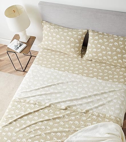 Miniatura 3 de Eddie Bauer Flannel Collection - Juego de sábanas de algodón, preencogido y cepillado para mayor suavidad, comodidad y sensación de calidez, tamaño